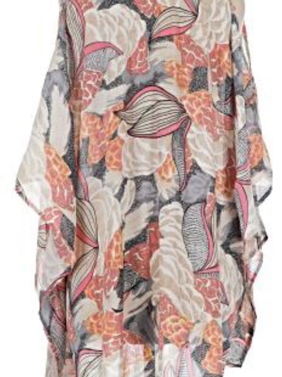 Umgee Tops - Umgee Floral Sheer Kimono in Peach, Pink, Cream & Gray